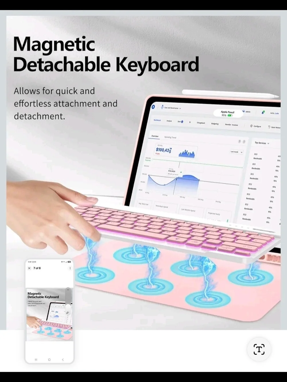 COO for iPad Air 13 Inch Case Keyboard (M4/M3/M2, 2026/2025/2024), Keyboard Case
